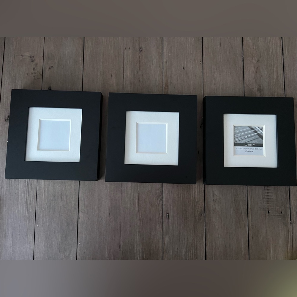 Harmony 5” x 5” Matted Black Frames Set of 3